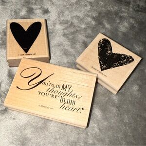 Stampin' Up! Black Heart & Sentiment Wooden Stamp Set